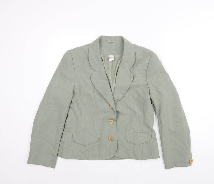 Etam Womens Green Jacket Blazer Size 14 Button