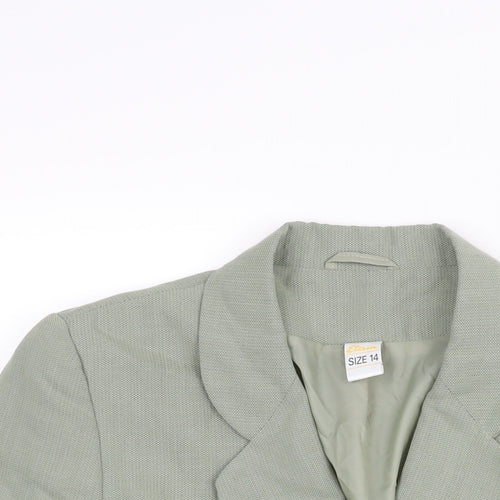 Etam Womens Green Jacket Blazer Size 14 Button