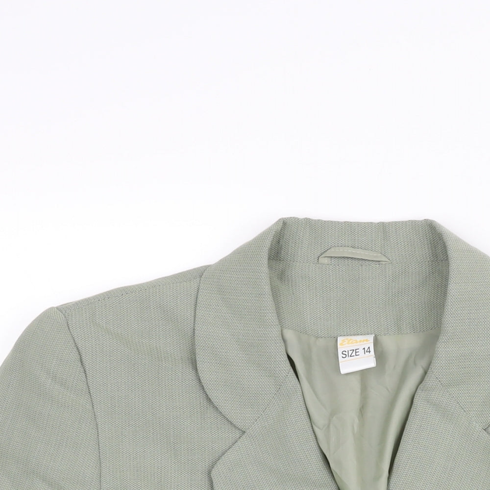 Etam Womens Green Jacket Blazer Size 14 Button