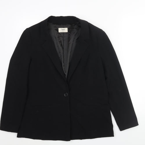 Hush Womens Black Polyester Jacket Suit Jacket Size 12