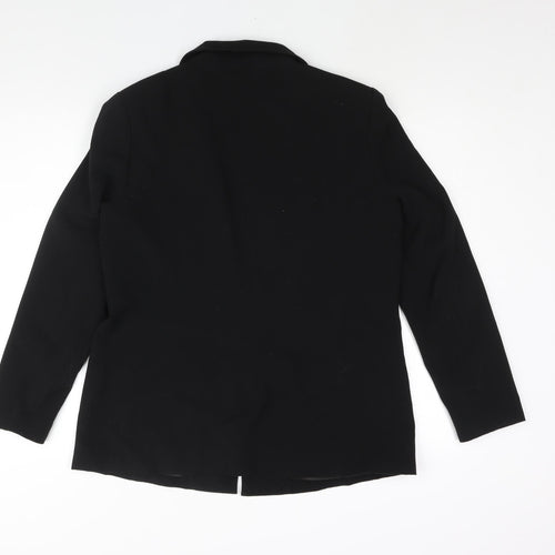 Hush Womens Black Polyester Jacket Suit Jacket Size 12