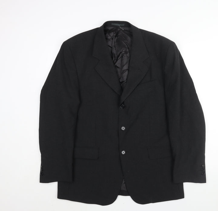 McNeil & Grant Mens Black Wool Jacket Suit Jacket Size 42 Regular