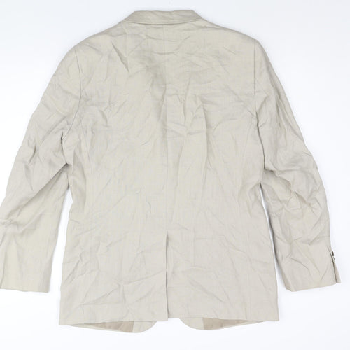 H&M Mens Beige Linen Jacket Suit Jacket Size 40 Regular