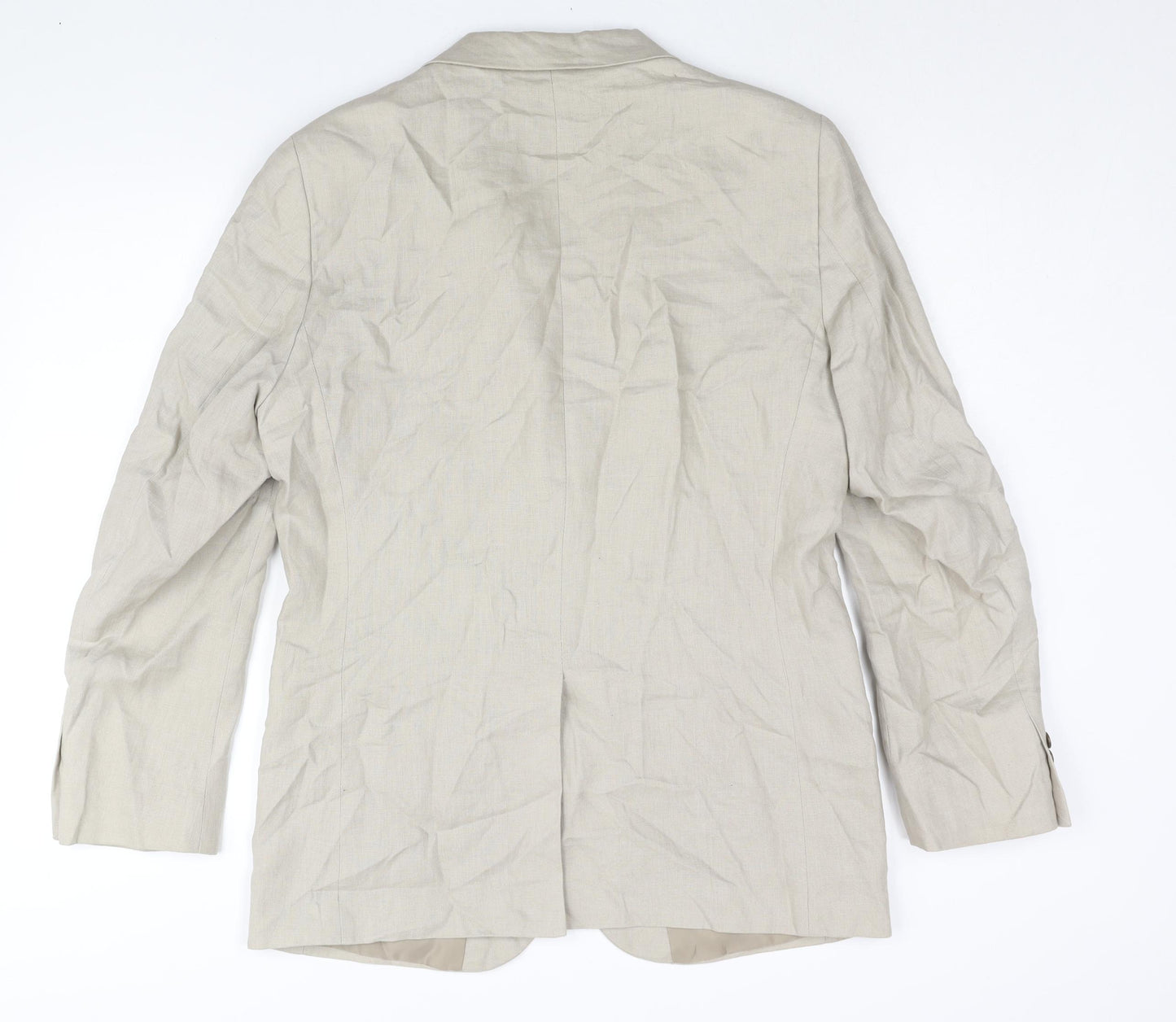 H&M Mens Beige Linen Jacket Suit Jacket Size 40 Regular
