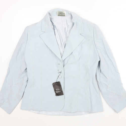 Tom Bowker Womens Blue Jacket Size L Button - Beading Mesh Detail Estimated Size