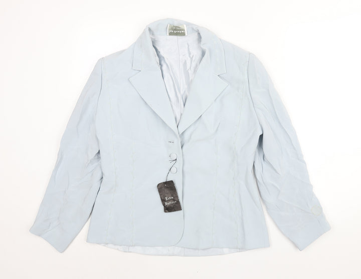 Tom Bowker Womens Blue Jacket Size L Button - Beading Mesh Detail Estimated Size