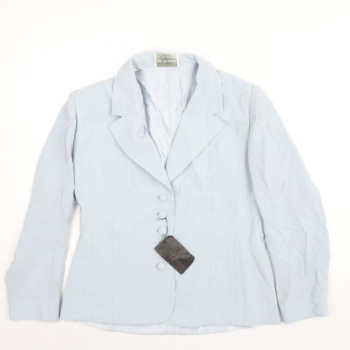 Tom Bowker Womens Blue Jacket Size L Button - Beading Mesh Detail Estimated Size