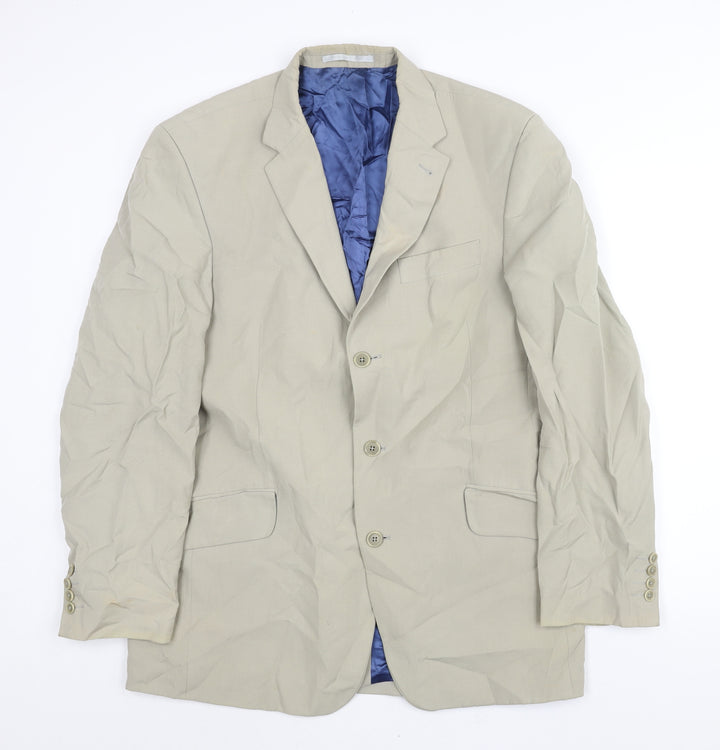 NEXT Mens Beige Lyocell Jacket Suit Jacket Size 42 Regular