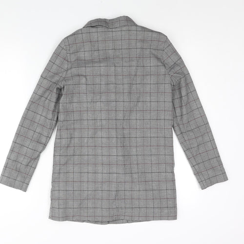 Divided by H&M Womens Grey Check Jacket Blazer Size XS Button