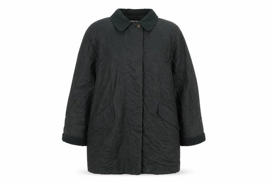 Front view of Grace Campbell women’s green jacket, size UK 10, button - wax