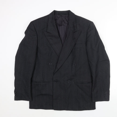 NEXT Mens Grey Striped Wool Jacket Suit Jacket Size 38 Regular