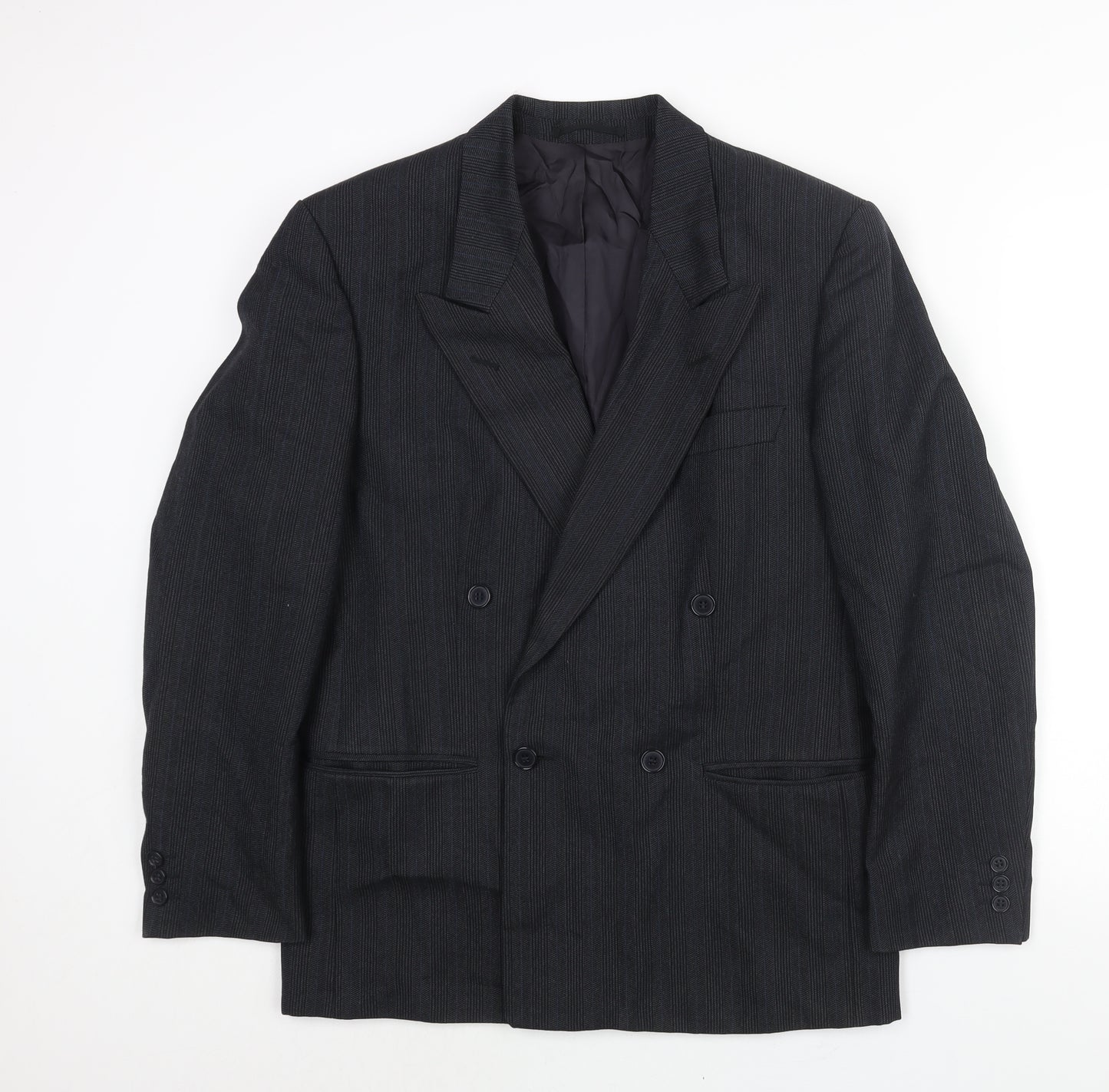 NEXT Mens Grey Striped Wool Jacket Suit Jacket Size 38 Regular