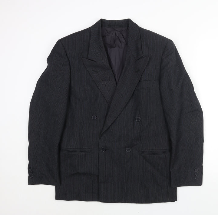 NEXT Mens Grey Striped Wool Jacket Suit Jacket Size 38 Regular