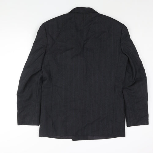 NEXT Mens Grey Striped Wool Jacket Suit Jacket Size 38 Regular