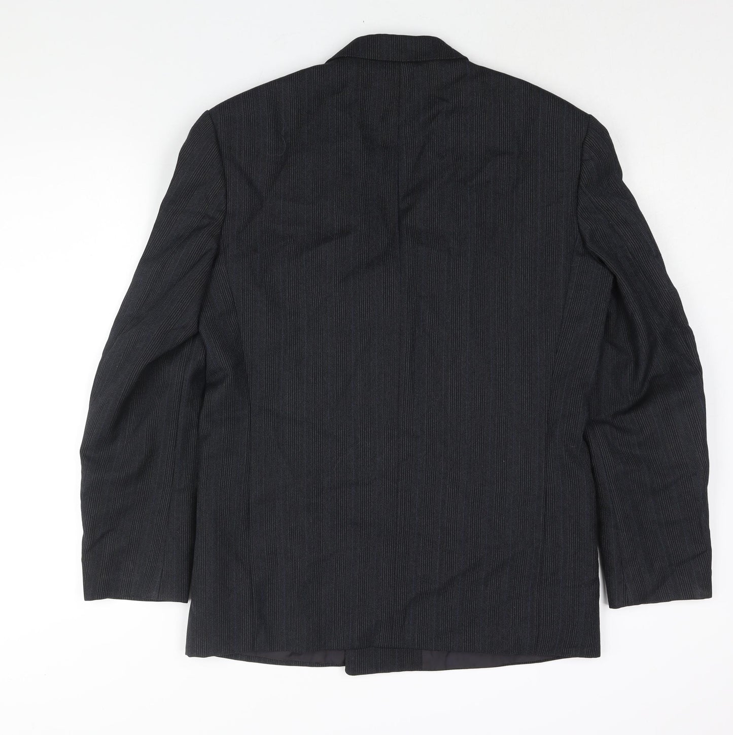 NEXT Mens Grey Striped Wool Jacket Suit Jacket Size 38 Regular