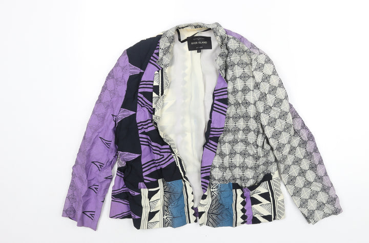 River Island Womens Multicoloured Geometric Kimono Jacket Size 12