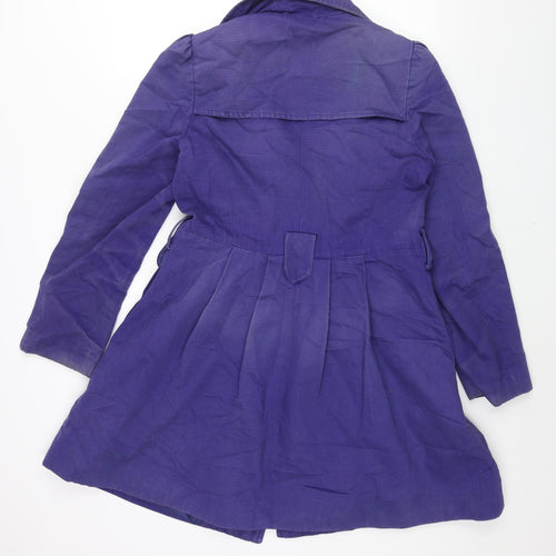 Oasis Womens Purple Overcoat Coat Size L Button - Double Breasted