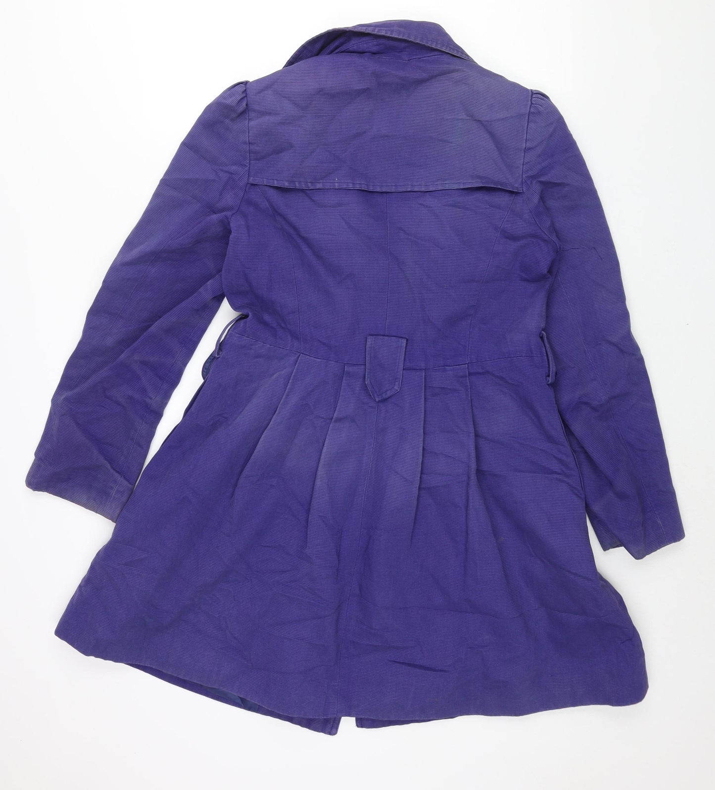 Oasis Womens Purple Overcoat Coat Size L Button - Double Breasted