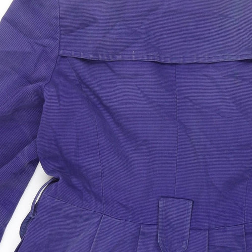 Oasis Womens Purple Overcoat Coat Size L Button - Double Breasted
