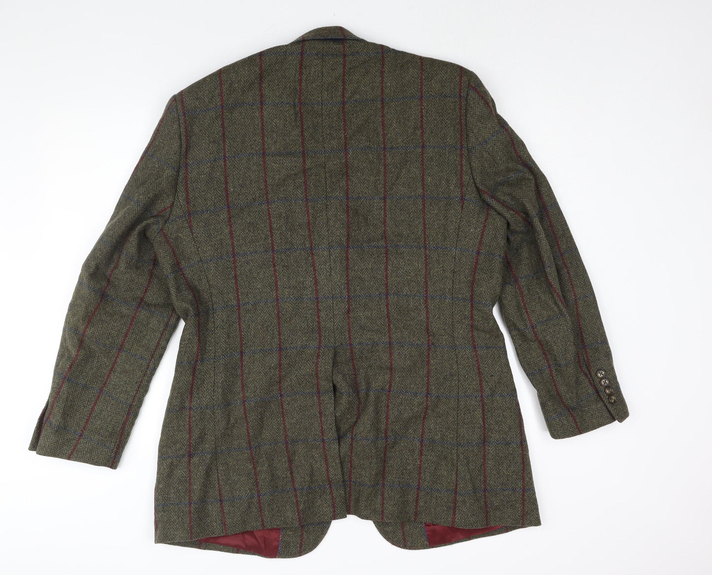 Brook Taverner Mens Green Check Wool Jacket Blazer Size 44 Regular
