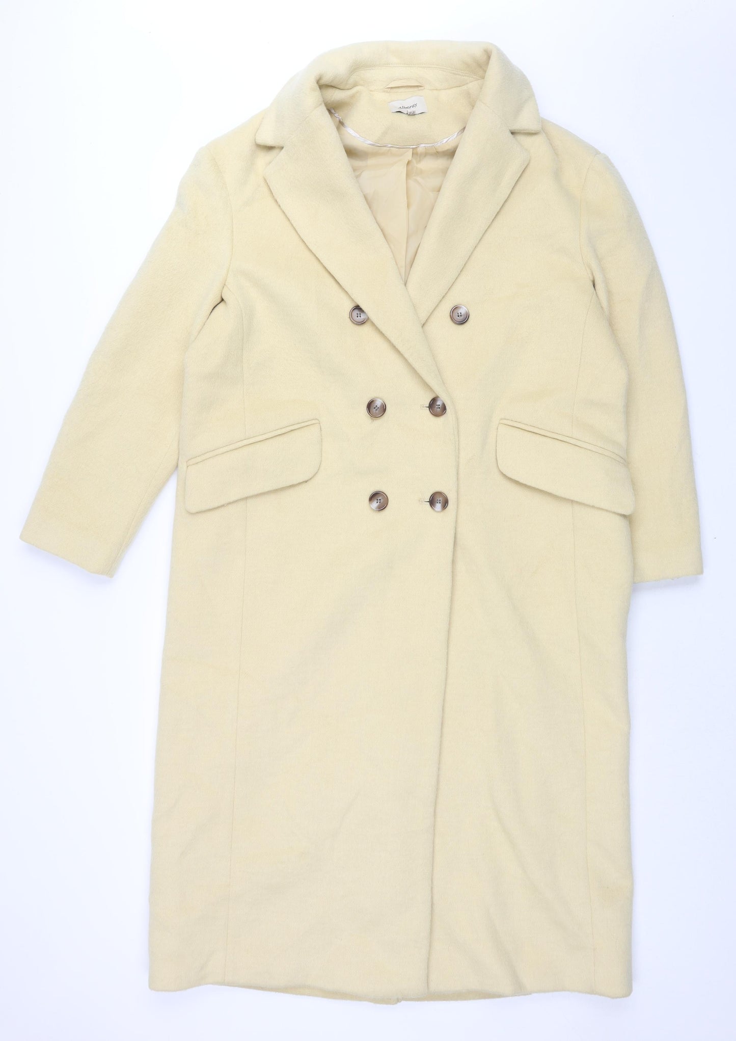 Albaray Womens Yellow Overcoat Coat Size 14 Button
