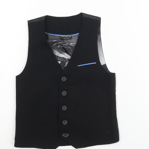 NEXT Boys Black Jacket Waistcoat Size 5 Years Button