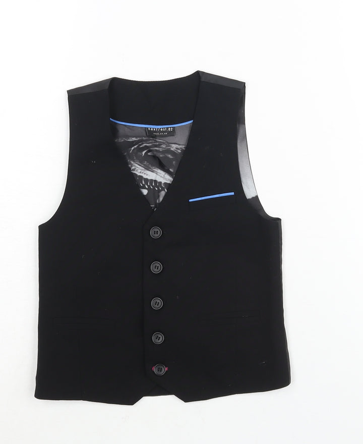 NEXT Boys Black Jacket Waistcoat Size 5 Years Button