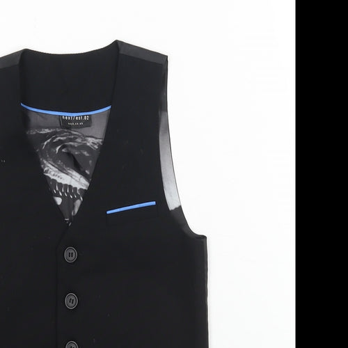 NEXT Boys Black Jacket Waistcoat Size 5 Years Button