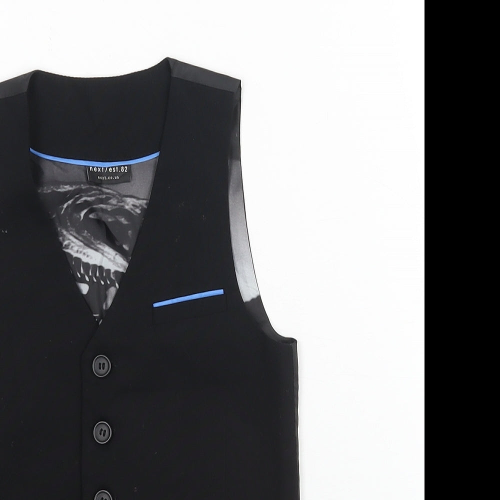 NEXT Boys Black Jacket Waistcoat Size 5 Years Button