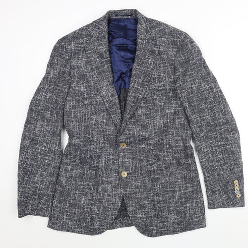 Circle of Gentlemen Mens Blue Cotton Jacket Suit Jacket Size 36 Regular