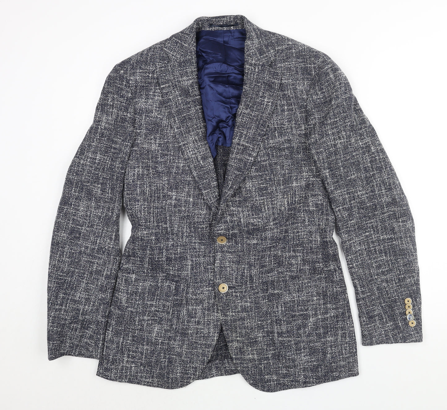 Circle of Gentlemen Mens Blue Cotton Jacket Suit Jacket Size 36 Regular