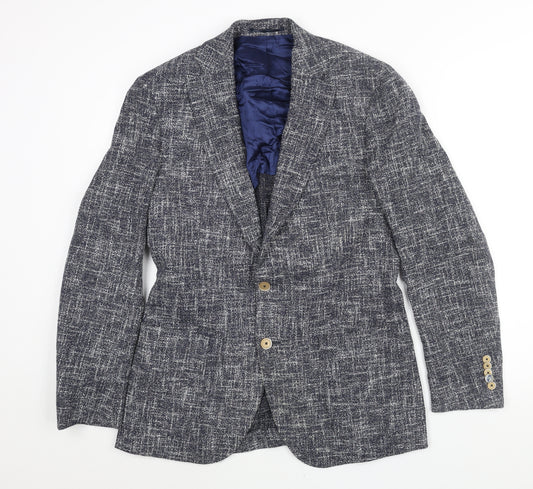 Front view of Circle of Gentlemen men’s blue cotton jacket suit jacket, size 36, regular