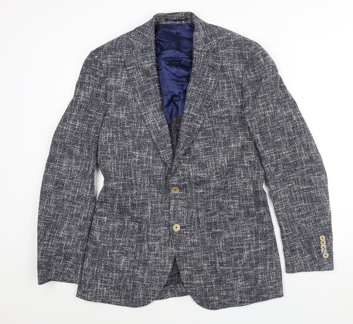 Circle of Gentlemen Mens Blue Cotton Jacket Suit Jacket Size 36 Regular