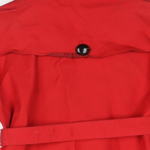 Zara Womens Red Trench Coat Coat Size S Button - Double Breasted