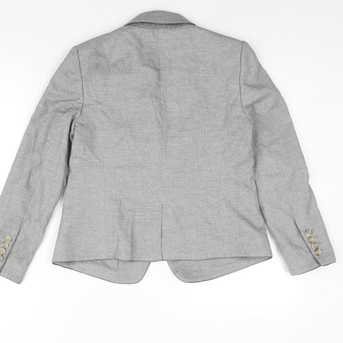 Ann Taylor Womens Grey Jacket Blazer Size 4 Button