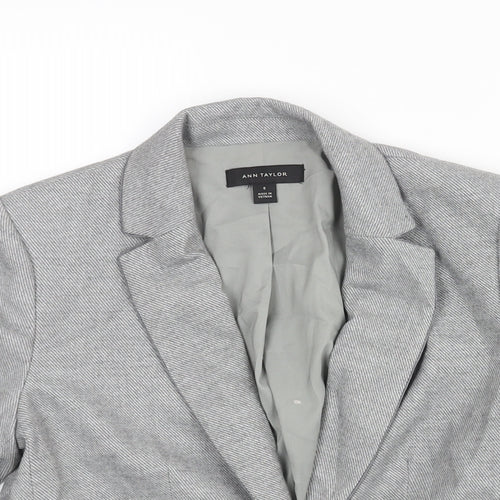 Ann Taylor Womens Grey Jacket Blazer Size 4 Button