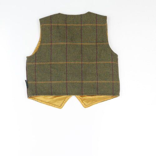 Shire Classics Boys Green Check Jacket Waistcoat Size M Button