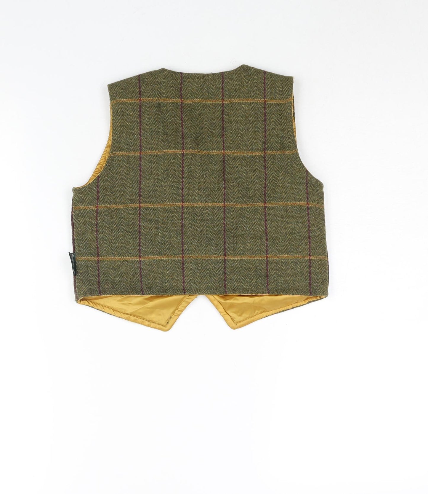 Shire Classics Boys Green Check Jacket Waistcoat Size M Button