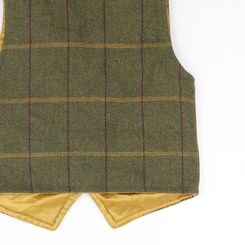 Shire Classics Boys Green Check Jacket Waistcoat Size M Button