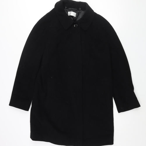 Precis Womens Black Overcoat Coat Size 12 Button