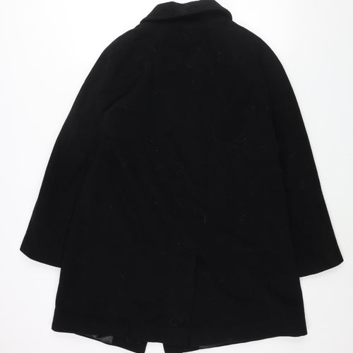 Precis Womens Black Overcoat Coat Size 12 Button