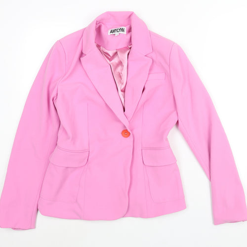 Amylynn Womens Pink Jacket Blazer Size S Button - Vented Cuffs