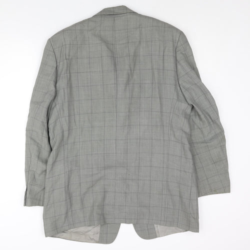 Boss Mens Grey Check Wool Jacket Suit Jacket Size 44 Regular