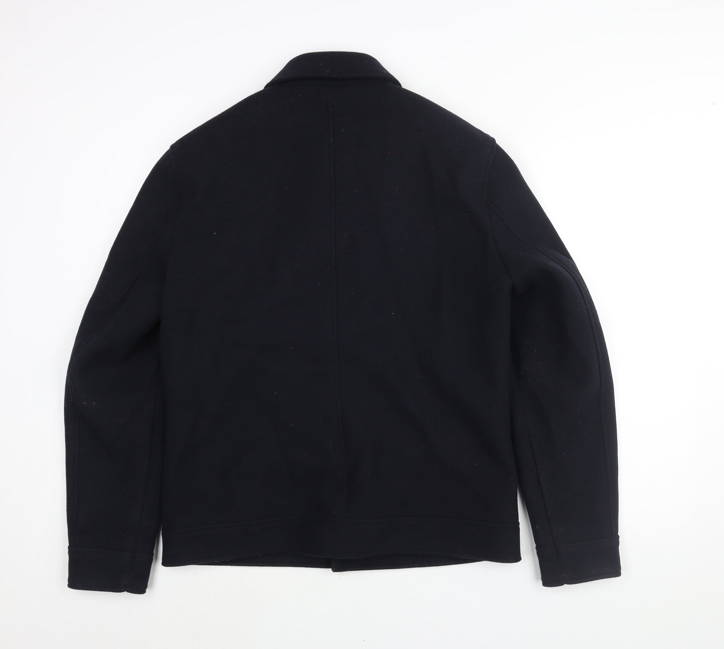 Marks and Spencer Mens Blue Pea Coat Coat Size M Button