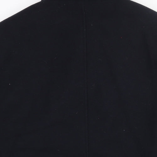 Marks and Spencer Mens Blue Pea Coat Coat Size M Button