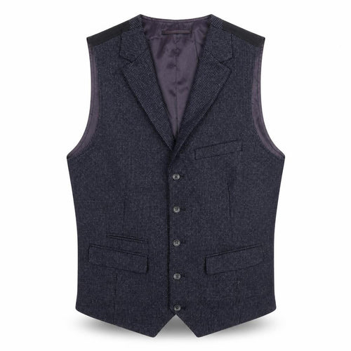 RJR.John Rocha Mens Blue Check Wool Jacket Suit Waistcoat Size 40 Regular