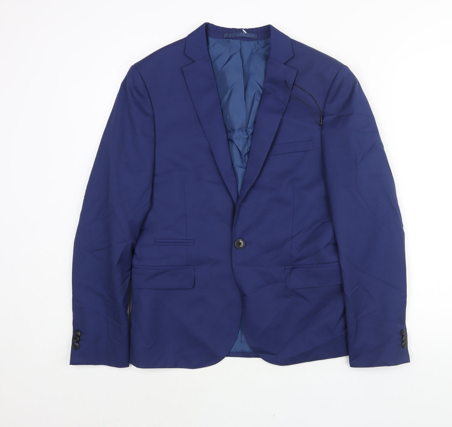 Marks and Spencer Mens Blue Polyester Jacket Suit Jacket Size 38 Regular