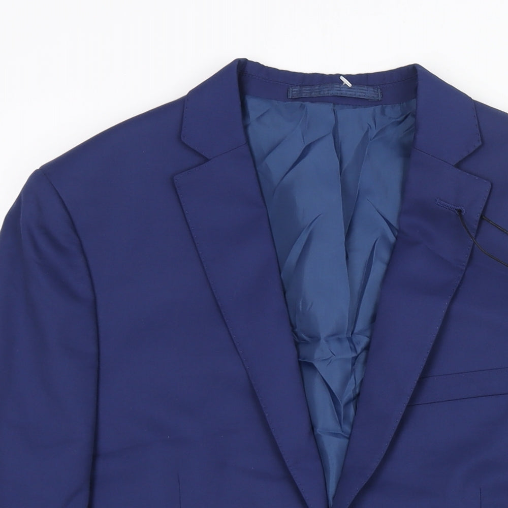 Marks and Spencer Mens Blue Polyester Jacket Suit Jacket Size 38 Regular