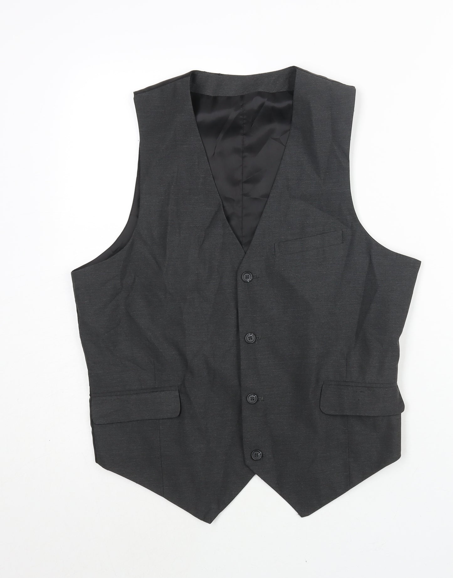 ASOS Mens Grey Polyester Jacket Suit Waistcoat Size 40 Regular