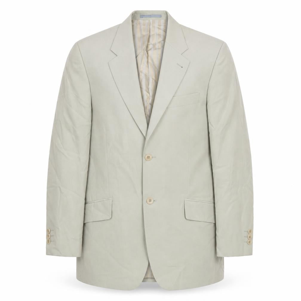 Front view of Next men’s beige lyocell jacket suit jacket, size 38, regular